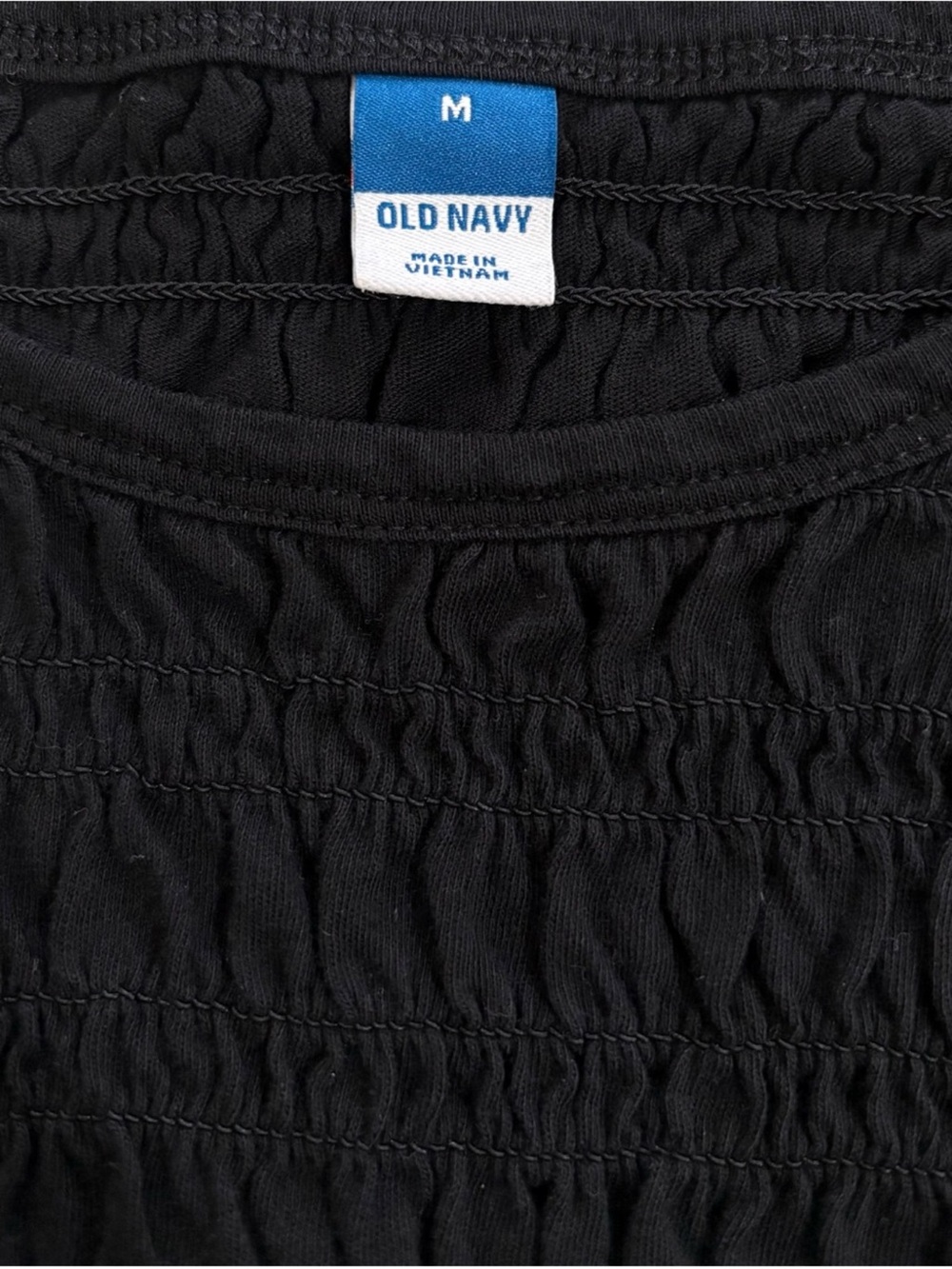 Old Navy Short-Sleeve Smocked Top Flutter Sleeves black Jack Size Medium‎ boho - Picture 3 of 10